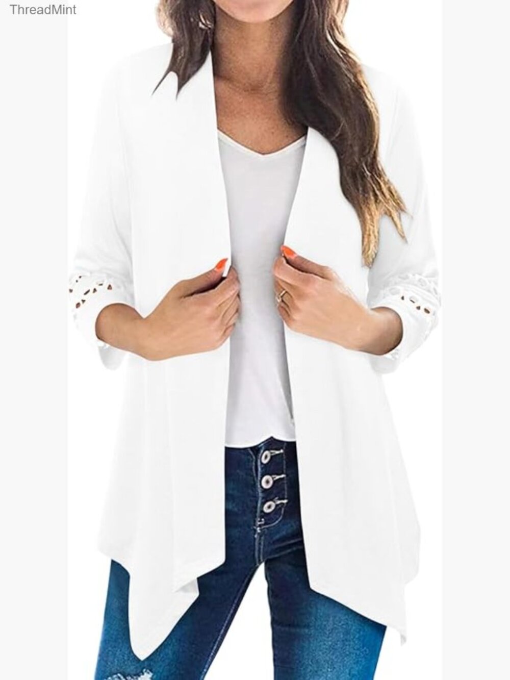 Women's Cardigan 3/4 Sleeve Casual Lightweight Open Front S-3XL